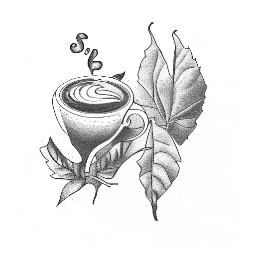 Coffee plantations in the Colombian countryside tattoo design idea