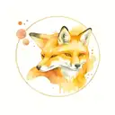 Fox under the planets orbiting tattoo design idea