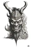 japanese oni mask tattoo design idea