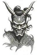 japanese oni mask tattoo design idea