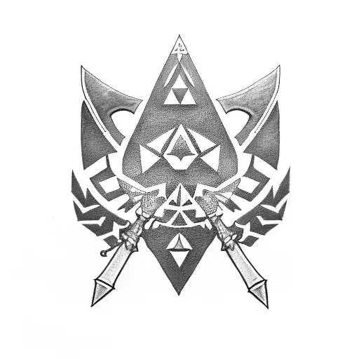 legend of Zelda skateboard  tattoo design idea