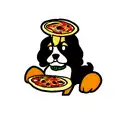 cocker spaniel and pizza tattoo design idea