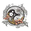 Ying Yang 69 tattoo design idea