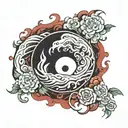 Ying Yang 69 tattoo design idea