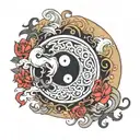 Ying Yang 69 tattoo design idea