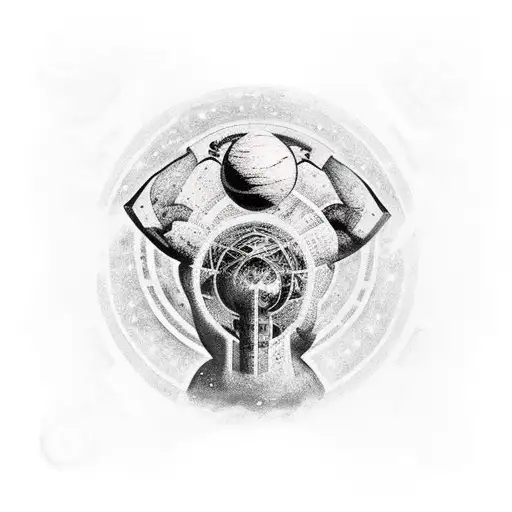 atlas titan greek mithology holding the universe  tattoo design idea
