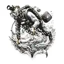 scuba diver exploring tattoo design idea