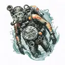 scuba diver exploring tattoo design idea