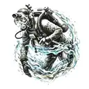 scuba diver exploring tattoo design idea