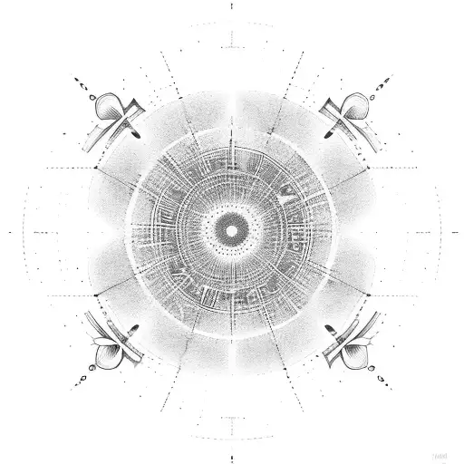 numbers 111 444 555 777 in a circle tattoo design idea