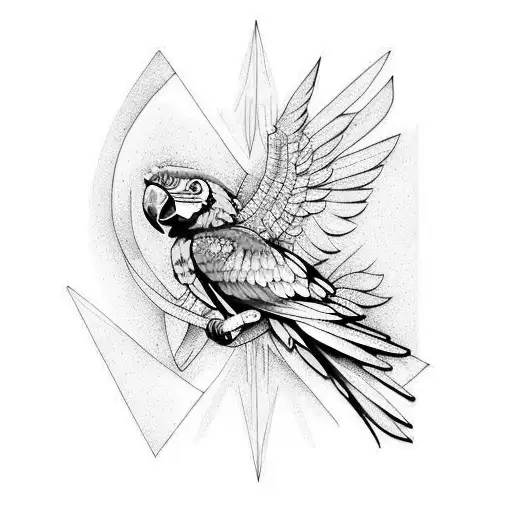 Blue and yellow macaw  tattoo design idea