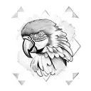 Blue and yellow macaw  tattoo design idea