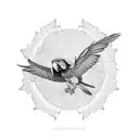 Blue and yellow macaw  tattoo design idea