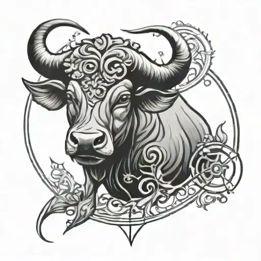 taurus zodiac sign tattoo design idea