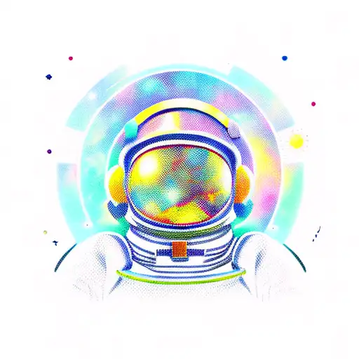 spaceman tattoo design idea