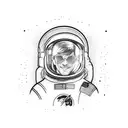 spaceman tattoo design idea