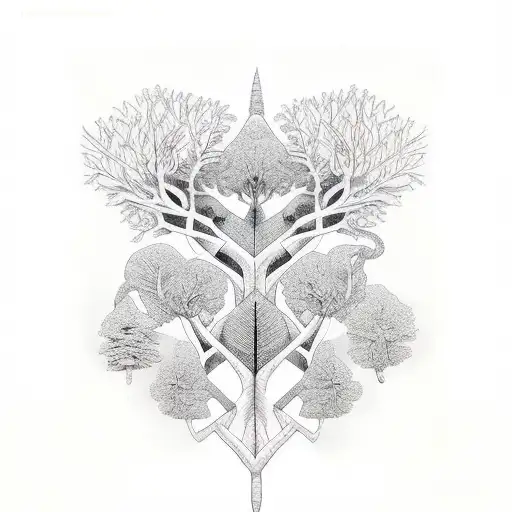 jungle trees tattoo design idea
