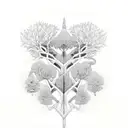 jungle trees tattoo design idea