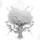 jungle trees tattoo design idea