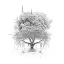 jungle trees tattoo design idea