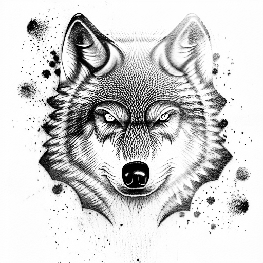 score with  wolfs head tattoo design idea