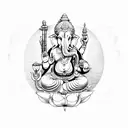 ganesha,saraswati and lakshmi tattoo design idea