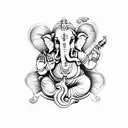 ganesha,saraswati and lakshmi tattoo design idea