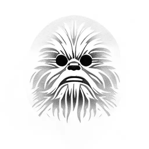 chewbacca with burger tattoo design idea