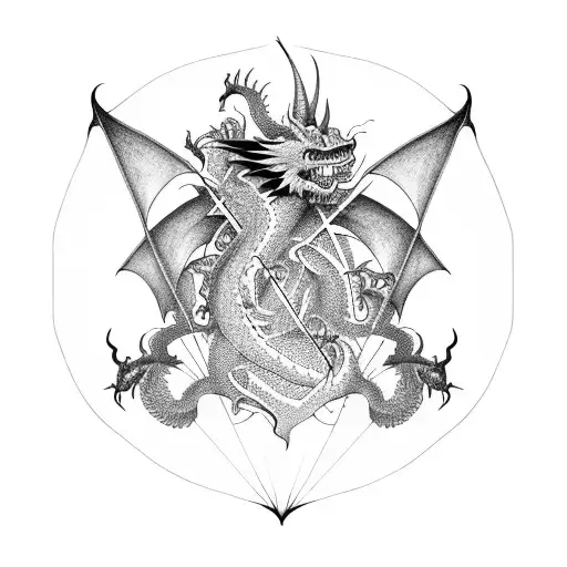 A mathematical equation transformed into a dragon tattoo tattoo design idea