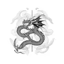 A mathematical equation transformed into a dragon tattoo tattoo design idea