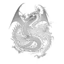 A mathematical equation transformed into a dragon tattoo tattoo design idea