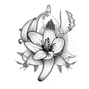 mini butterflies into a tiger lily tattoo design idea