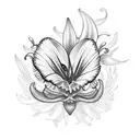mini butterflies into a tiger lily tattoo design idea