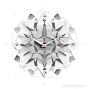 Mid-century modern inspired clock with dotwork atomic starburst design tattoo design idea