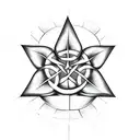 five-leaf clover on hand, pentagram, spiral tattoo design idea