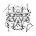 five-leaf clover, pentagram, spiral tattoo design idea