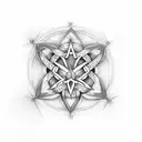 five-leaf clover, pentagram, spiral tattoo design idea