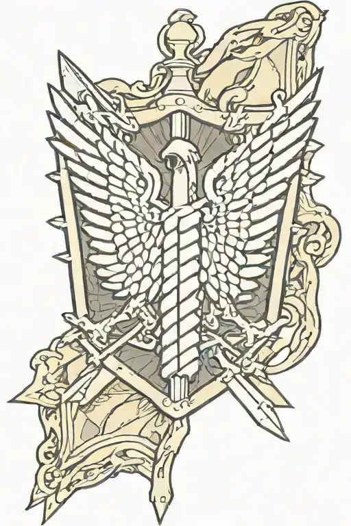 emblem of the intelligence corps from the anime "attack on titan" tattoo design idea