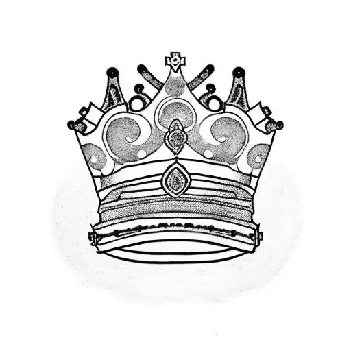 crown with a Japanese word KING tattoo design idea