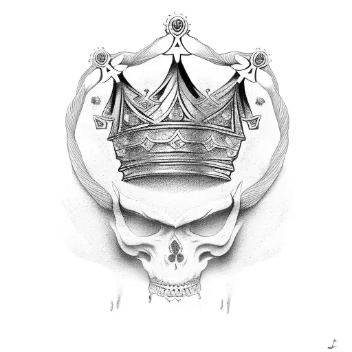 crown with a Japanese word King tattoo design idea