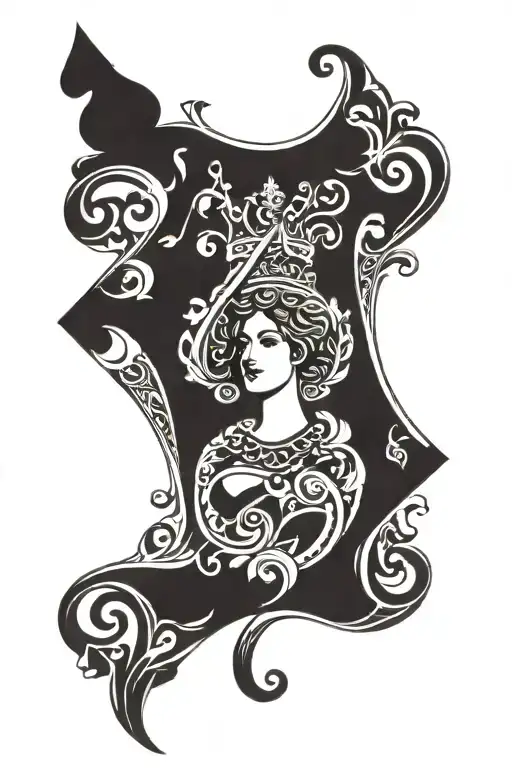 qos queen of spades symbol tattoo design idea