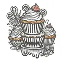 A tattoo design inspired by Bailey Zimmerman's music, featuring a mix of sweet and edgy elements like cupcakes with music notes or a microphone made of candy tattoo design idea
