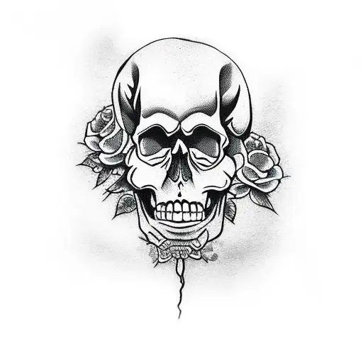 Skull and Roses tattoo design idea