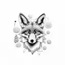 fox, wolf and deer head tattoo design idea