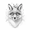 fox, wolf and deer head tattoo design idea