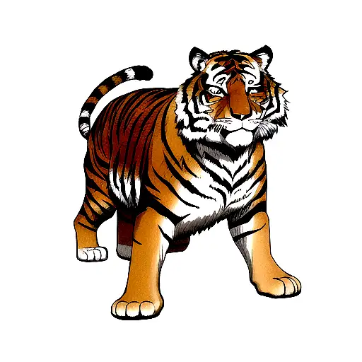 tiger with peace symbol tattoo design idea