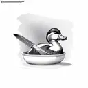 duck holding butter knife tattoo design idea