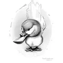 duck holding butter knife tattoo design idea