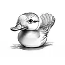 duck holding butter knife tattoo design idea