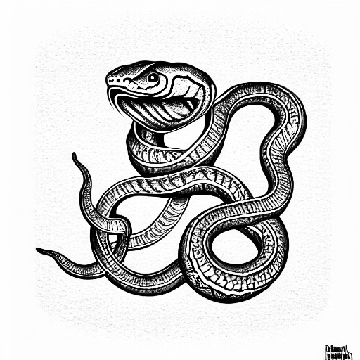 self eating snake tattoo design idea